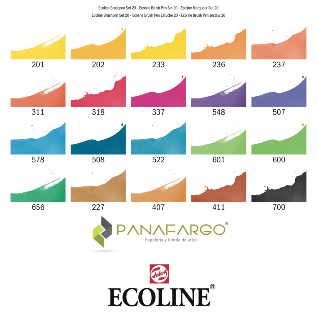 Ecoline brush pen 20 gama de colores